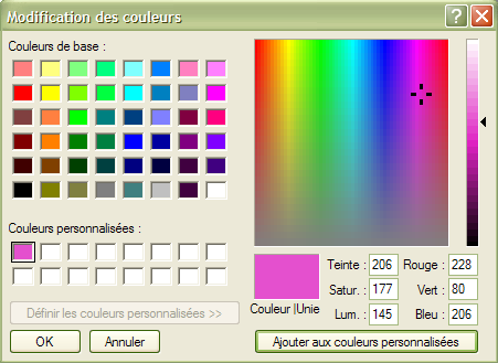sélecteur de couleurs Paint (Windows)